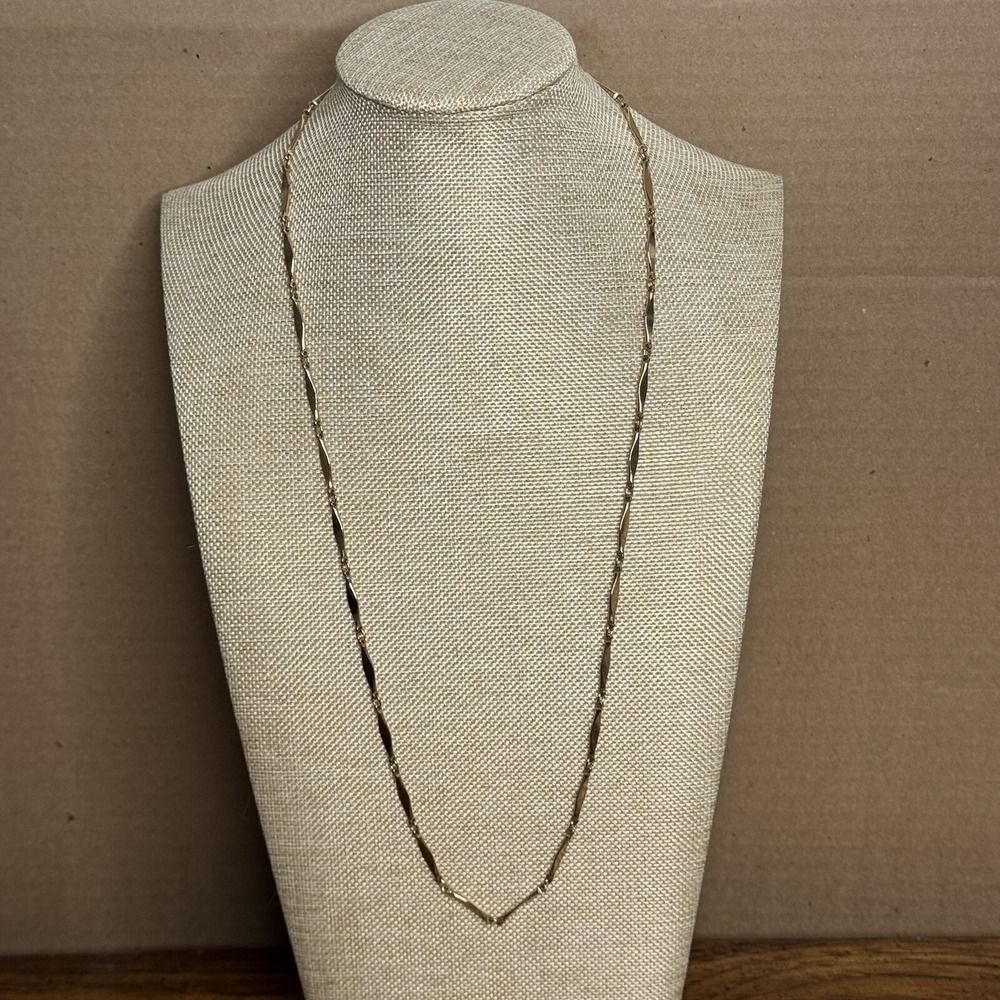 Vintage Sarah Cov Necklace Bar Link‎ Chain 30" Estate Costume Jewelry Y2K